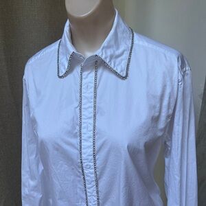 Cynthia Rowley Crystal Button Down Shirt